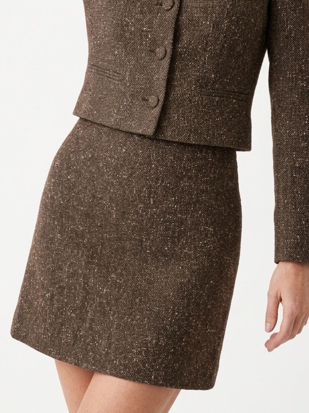 FRENCH CONNECTION | NEW! Brown Speckled Wool Blend Skirt Women’s Size 6